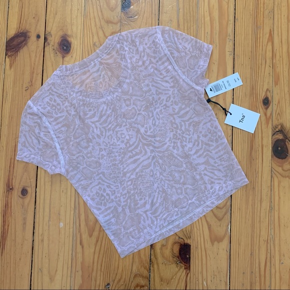 NWT TNA Brooklyn Pink Animal Print Mesh Top size XS - Picture 2 of 4